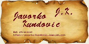 Javorko Kundović vizit kartica